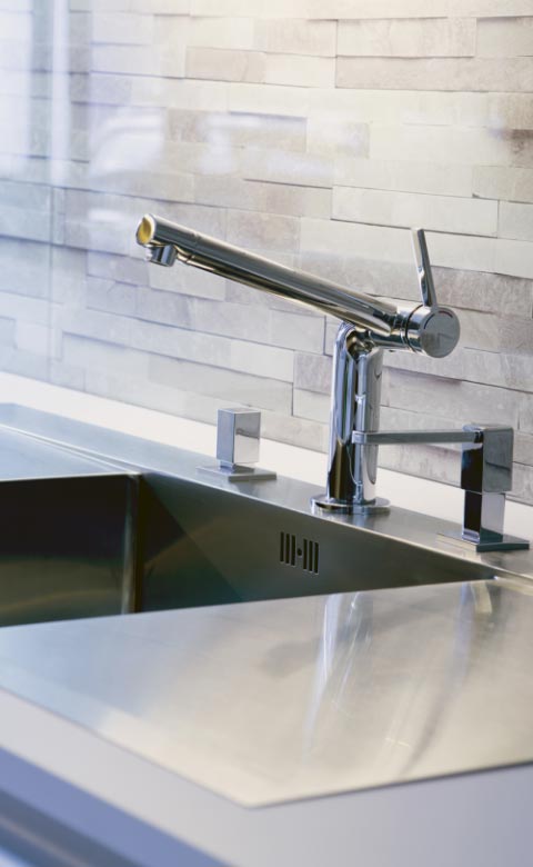 Stainless steel kitchen faucet