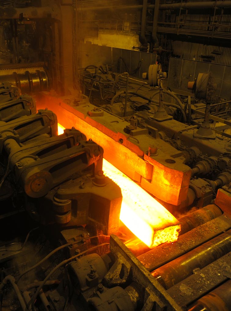Aluminum rods on assembly line
